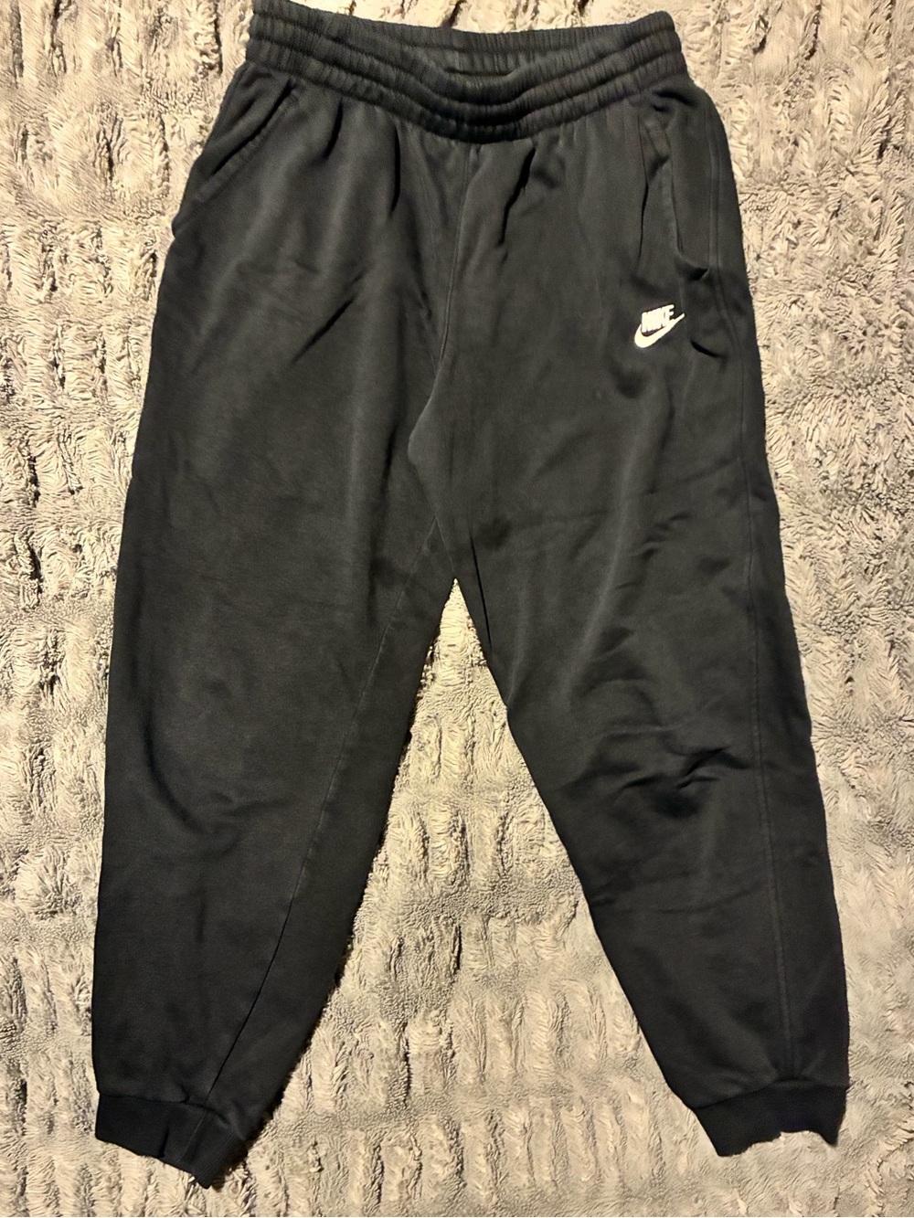 Nike Black Boys' Fleece Joggers with White Swoosh